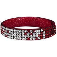 Glamour World Armreif Modeschmuck Damen Armband Armreif Leder rot mit Strass Steinen Glamour GBR1-055 von Glamour World