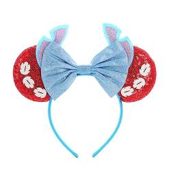 Glanhbnol 2023 Halloween Maus Ohren Stirnband Pailletten Haarreifen für Party Cosplay Frauen Mädchen Haarband Geschenk Kinder Haarschmuck Haarreifen von Glanhbnol