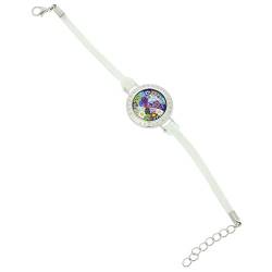 Lauretta Murano Glas Millefiori Armband - Weiß von Glass Of Venice