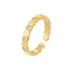 GleaMora Honeycomb Ring Christmas Ins Style für Frauen Geburtstagsgeschenk Daily Casual Ring Trendiger Schmuck Vorschlag Verlobungsring von GleaMora