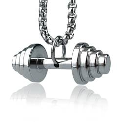 GleaMora Ins Style Männer Hantel Anhänger Halskette Titan Stahl Punk Hip Hop Halskette Personalisierter Schmuck Licht Luxus Geburtstagsgeschenk von GleaMora