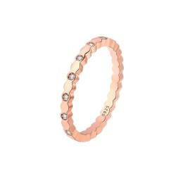 S925 Sterling Silber Ring Gold Silber Roségold Einfacher dünner Ring Frauen Ring Valentinstag Urlaub Hochzeit Licht Luxus Geschenk von GleaMora