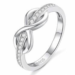 Trumium 925 Sterling Silber Ringe für Frauen CZ Infinity Symbol Endless Forever Eternity Ehering Ring für Frauen Mädchen von GleaMora