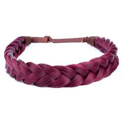 Gledola 2 Stränge geflochtene Zöpfe Stirnband geflochtene synthetische Haar elastische Stretch, Haar Zubehör für Frauen, Mädchen (Light Plum) von Gledola