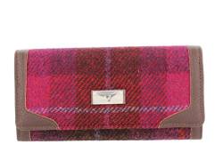 Glen Appin Harris Tweed Damen Bute Umstülpen Geldbörse LB2000 - Farbe 52 Rot/Rosa Kariert von Glen Appin