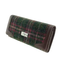 Glen Appin of Scotland LB2000 Harris Tweed Damen Bute Faltbörse, Col 107 Green Plum Check, One size von Glen Appin