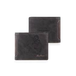 Glimmerday Bifold-Geldbörse aus Graviertem Leder mit Eingravierten Liebesbotschaften und Foto, Personalisiertes Geschenk für Papa, Perfekt zum Vatertag, Geburtstagsgeschenk für Männer, Schwarz von Glimmerday