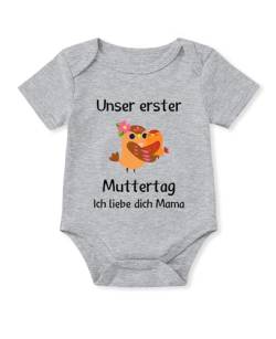 Glimnerize Strampler Baby Onesie Lustig Muttertagsgeschenke für MaMa 1. Muttertag Body Baby Kurzarmbody Frühchen Kleidung Erster Muttertag Grau A2 3-6 Monate von Glimnerize