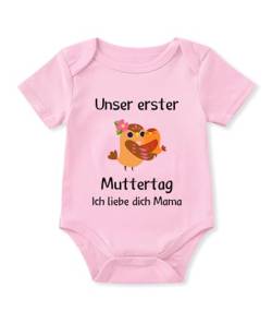 Glimnerize Strampler Baby Onesie Lustig Muttertagsgeschenke für MaMa Body Baby Frühchen Kleidung 1. Muttertag Kurzarmbody Erster Muttertag Rosa A2 3-6 Monate von Glimnerize