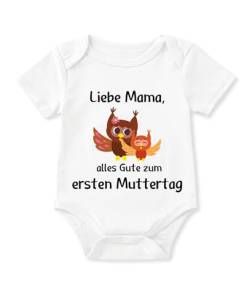 Glimnerize Strampler Baby Onesie Lustig Muttertagsgeschenke für MaMa Body Baby Frühchen Kleidung 1. Muttertag Kurzarmbody Erster Muttertag Weiß A1 3-6 Monate von Glimnerize