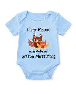Glimnerize Strampler Baby Onesie Lustig Muttertagsgeschenke für MaMa Frühchen Kleidung Kurzarmbody 1. Muttertag Body Baby Erster Muttertag Blau A1 3-6 Monate von Glimnerize