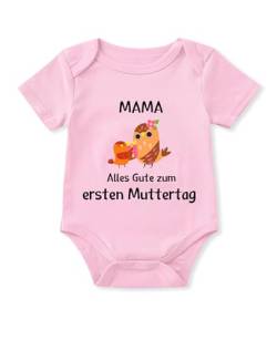 Glimnerize Strampler Baby Onesie Lustig Muttertagsgeschenke für MaMa Frühchen Kleidung Kurzarmbody 1. Muttertag Body Baby Erster Muttertag Rosa A3 3-6 Monate von Glimnerize