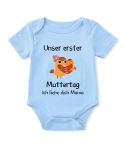 Glimnerize Strampler Baby Onesie Lustig Muttertagsgeschenke für MaMa Kurzarmbody Frühchen Kleidung 1. Muttertag Body Baby Erster Muttertag Blau A2 3-6 Monate von Glimnerize