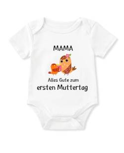 Glimnerize Strampler Baby Onesie Lustig Muttertagsgeschenke für MaMa Kurzarmbody Frühchen Kleidung 1. Muttertag Body Baby Erster Muttertag Weiß A3 3-6 Monate von Glimnerize