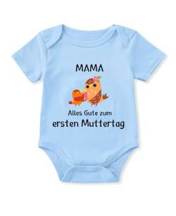 Glimnerize Strampler Baby Onesie Muttertagsgeschenke für MaMa 1. Muttertag Body Baby Kurzarmbody Frühchen Kleidung Erster Muttertag Blau A3 6-9 Monate von Glimnerize