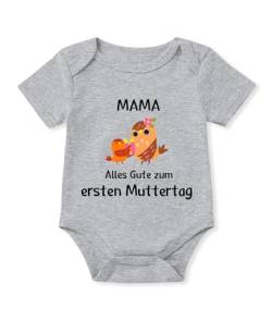 Glimnerize Strampler Baby Onesie Neugeborene Muttertagsgeschenke für MaMa Body Baby Frühchen Kleidung 1. Muttertag Kurzarmbody Erster Muttertag Grau A3 9-12 Monate von Glimnerize