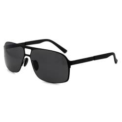 Global Glasses Herren Leicht Sonnenbrille groß Metallrahmen Fahrerbrille UV400 Schutz Breit Sonnenbrille Golden Sonnenbrille CAT 3 von Global Glasses