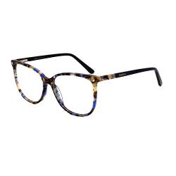 Retro Damen Brille Übergroße Mode Klassische Groß Klare Linse Brillen Vintage Fake Gläser Brillenfassung Blau von Global Glasses