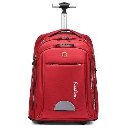 Glodiar Rollrucksack, große rollende Laptoptasche, Aktentasche, Rucksäcke mit Rädern für Frauen und Erwachsene, Reisetrolley, Büro, wasserdichter Rollrucksack, Rot/Ausflug, einfarbig (Getaway Solids), von Glodiar