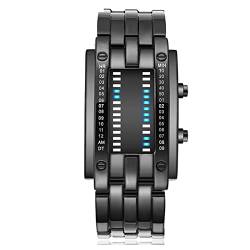 Glomora Futuristische Binäre Sportuhr, Binäre Matrix Blaue LED-Digitaluhr Für Herren Und Damen – Einzigartiges Und Stilvolles Design von Glomora