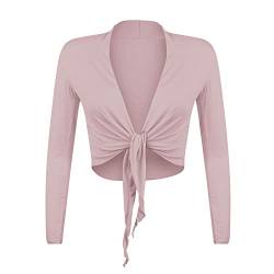 Gloop Damen Schöne, Elegante Bolero Jäckchen Langarm Bolero zum Knoten,Orchidee,S/M von Gloop