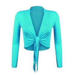 Gloop Damen Schöne, Elegante Bolero Jäckchen Langarm Bolero zum Knoten von Gloop