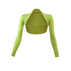 gloop Damen Bolero Schulterjäckchen Lange Aermel Bolero (M, Gelbgrün) von Gloop