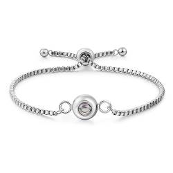 Glooraca Armbänder mit Bild innen personalisierte Foto Projektion Armband für Frauen Bild Armband personalisierte Foto Geschenke für Mama Freundin (Style 3) von Glooraca