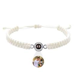 Glooraca Benutzerdefinierte Foto Armbänder Mit Bild Innen Personalisiertes Bild Armband für Mädchen Jungen Personalisierte Foto Geschenke für Männer Frauen Geburtstag Valentinstag (White-1) von Glooraca