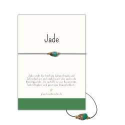 Glücksschmiedin - Edelstein Armband, Jade mit goldfarbenen Perlen, lokal handgemacht von Glücksschmiedin