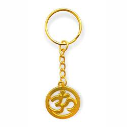 Glücksschmiedin - Schlüsselanhänger für Damen & Herren mit OM Anhänger, lokal handgefertigt (Gold, Ohne Quaste) von Glücksschmiedin