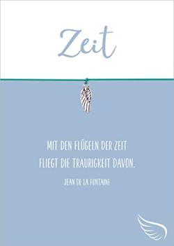 Glücksschmiedin - "Zeit Trost Geschenk, Wunscharmband in TÜRKIS mit silberfarbenem ENGELSFLÜGEL-Anhänger und Beileidskarte, handgefertigt von Glücksschmiedin