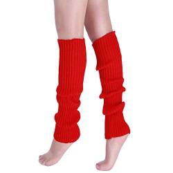 Glücksvogel Damen Stulpen Bein Warme Vintage Winter Stricken Beinstulpen Gestrickte Strümpfe 80er Jahre Beinwärmer Legwärmer Strümpfe Overknees Lange Warmers Socken Strümpfe für Frauen Mädchen von Glücksvogel