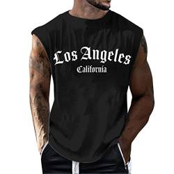 Tank Top Herren Muskelshirts Ärmelloses Sport Tshirts Tanktop Achselshirts Unterhemd Herren Sommer Schnelltrocknendes Funktionsshirt Atmungsaktiv Fitness Shirt Trägershirts Weste Tee (Black, XXXXL) von Glücksvogel