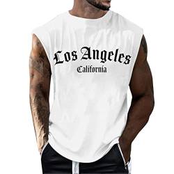 Tank Top Herren Muskelshirts Ärmelloses Sport Tshirts Tanktop Achselshirts Unterhemd Herren Sommer Schnelltrocknendes Funktionsshirt Atmungsaktiv Fitness Shirt Trägershirts Weste Tee mit (White, XXXL) von Glücksvogel