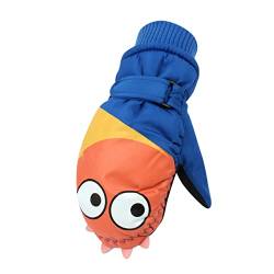 fausthandschuhe kinder wasserdicht Mädchen Fäustlinge Winter Cartoon Wasser Jungen Kleinkind Für Kinder Baby Handschuhe Schnee Fäustlinge Warme Winterfeste Kinder kleinkinder (Blue-a, One Size) von Glücksvogel