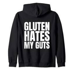 Gluten Hates My Guts Lustiges Glutenfreies Shirt Celiac Kapuzenjacke von Gluten Free Gift Shirts