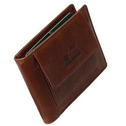 GoBago Branco Herren Leder Dollarclip mit Münzfach Geldbeutel Geldbörse Geldclip Wallet braun von GoBago