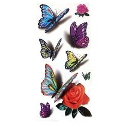 2 Bilder Von Dreidimensionalen Sexy Rosen-Schmetterlingsfarben Wasserfest Und Langlebig Temporäre Tattoo-Aufkleber Für Frauen Auf Der Brust Tattoo-Aufkleber Fake-Tattoo von GoDdis