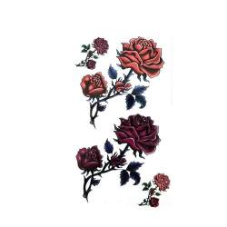 2 Stück Sexy Bunte Rose Wasserdichte Temporäre Tattoo-Aufkleber Für Frauen Zum Abdecken Von Narben Schulter- Und Beinaufkleber Tattoo-Aufkleber Fake Tattoo von GoDdis