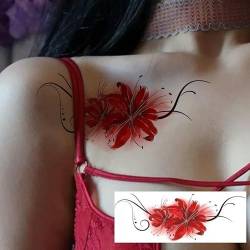 2 Stück Temporäre Tattoo-Aufkleber Für Frauen Wasserdicht Langlebig Simuliert Frisch Sexy Kirschblüten Halsbedeckung Narben Tattoo-Aufkleber Fake Tattoo von GoDdis