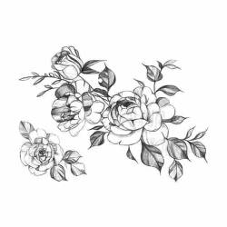 Dark Rose Temporäre Tattoo-Aufkleber Großes Muster Einfarbige Blume Wasserdicht Langlebig Aufkleber Halber Arm Für Frauen Tattoo-Aufkleber Gefälschte Tätowierung von GoDdis