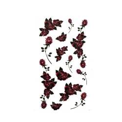 Rote Rosenblüten Wasserdicht Langlebig Temporäre Tattoo-Aufkleber Für Frauen Süß Und Sexy Tattoo-Aufkleber Fake Tattoo von GoDdis