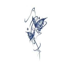 Schmetterlings-Blumenarm Temporärer Tattoo-Aufkleber Saftpflanzentinte Wasserfest Semipermanent Und 2 Wochen Haltbar Weiblicher Blumenarm Sexy von GoDdis
