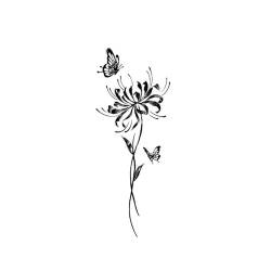 Schmetterlingssaft-Pflanzentinte Ist Wasserfest Semipermanent Und Langlebig Für 2 Wochen Temporäre Higan-Blumen-Tattoo-Aufkleber Für Männer Und Frauen Auf Der Rückseite Sexy Arme von GoDdis