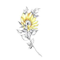 Temporäre Tattoos Aufkleber Falsche Tätowierung 2 Fotos Von Pflanzen, Blumen, Sonnenblumen, Englischen Tattoo-Aufklebern, Wasserfest, Langlebig, Knöchel Für Frauen von GoDdis
