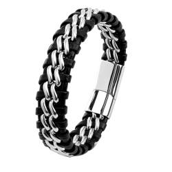 Leder Armreif Schwarz,Armband Herren MäNner Leder,MäNner Armband Leder Armreif Schwarz,Armband Herren FüR Mann, Junge, Ehemann, Freund von GoPaw