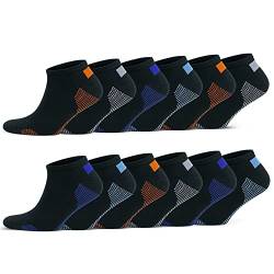 GoWith 12 Paar Herren Sneaker-Socken aus Baumwolle Fusslinge Sport Socken Running socken 43-46 Schwarz 3110 von GoWith