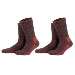 GoWith 2 Paar Alpaka Wollsocken Herren Damen Unisex Thermo Crew Socken für Wandern Arbeit Outdoor Mod:6006 von GoWith