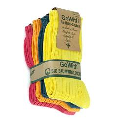 GoWith 4 Paar 97% Gekämmte Natur Baumwolle Socken, Seamless Dicke Bio Socken für Herren und Damen, Gewaschen Arbeitsocken, Atmungsaktiv Wandersocken, Boot Socken für Outdoor, Pink, 35-37 Model: 3014 von GoWith